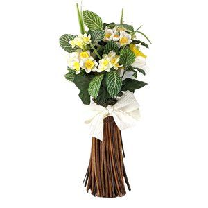 Artificial Flower Arrangement 19 Inch High Yellow/ White Flowers C150